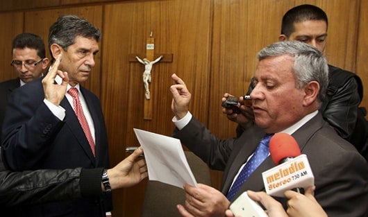 Rafael Pardo tomó juramento como alcalde de Bogotá. Foto: AFP.