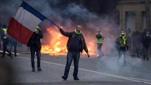 Manifestantes en París. Foto: AFP