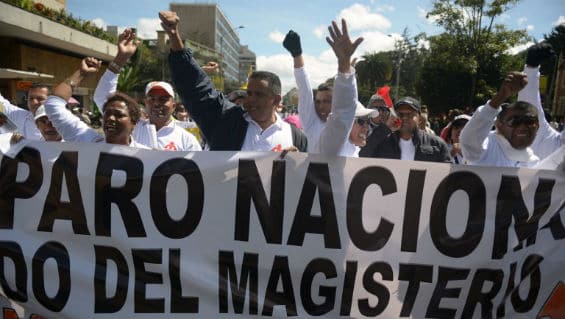 Según anunció Fecode, en Bogotá, el punto de encuentro es en la calle 72 con carrera 10 a las 9 am. Foto Agencia AFP