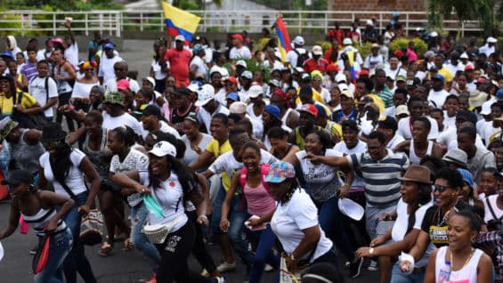 Marchas en Buenaventura. Foto: AFP