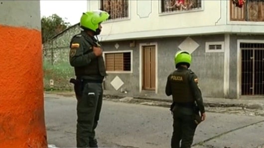 Johan Sebastián Piñeros, auxiliar de policía gredido.