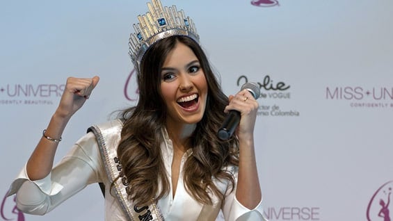 Ariadna Gutiérrez, señorita Colombia, acompañó a la Miss Universo y se defendió de críticas en su contra. Foto: AFP.