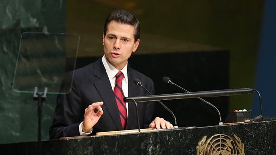 El presidente mexicano, Enrique Peña Nieto, durante la Asamblea General de la ONU que se celebró en Nueva York. Foto: EFE.