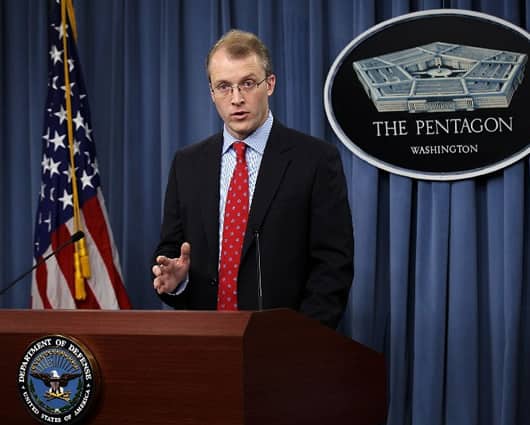 El portavoz del Pentágono, George Little. Foto: AFP