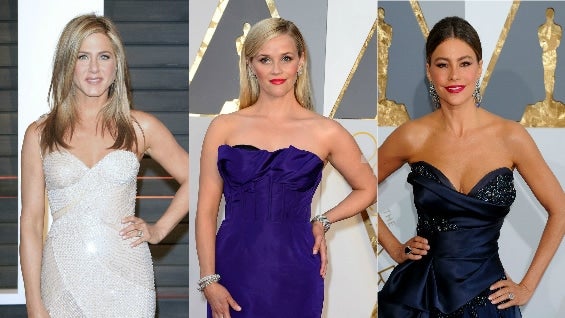 Jennifer Aniston, Reese Witherspoon y la colombiana Sofía Vergara. Foto: EFE.