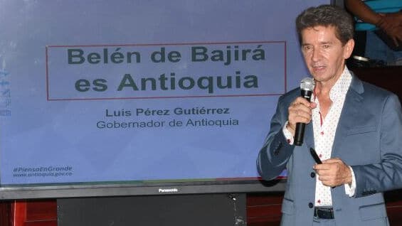 El gobernador de Antioquia, Luis Pérez. Foto: @IDEA_Antioquia