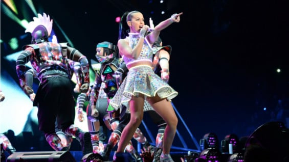 Katy Parry durante uno de sus conciertos en EE.UU. Foto: AFP