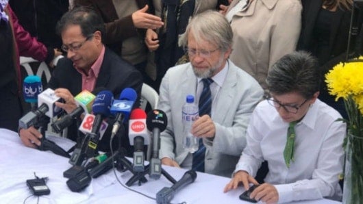 Gustavo Petro, Claudia López y Antanas Mockus.