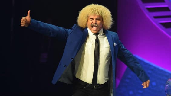 Carlos "El Pibe" Valderrama fue uno de los invitados de honor al sorteo de la Copa América del Centenario en Nueva York. Foto Agencia AFP