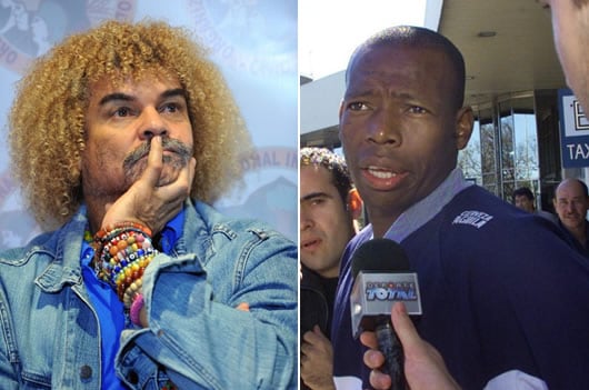 'Pibe' Valderrama y 'Tino' Asprilla. Foto: AFP