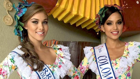 La Señorita Colombia, Andrea Tovar Velásquez, y la virreina nacional Daniela Herrera Avendaño. Foto: Concurso nacional de Belleza.