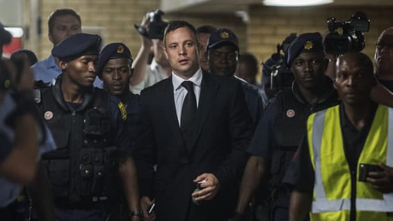 Pistorius antes de conocer su condena. Foto: AFP
