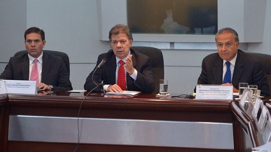 Presidente Santos anuncia plan de choque contra seis delitos. Foto: Presidencia