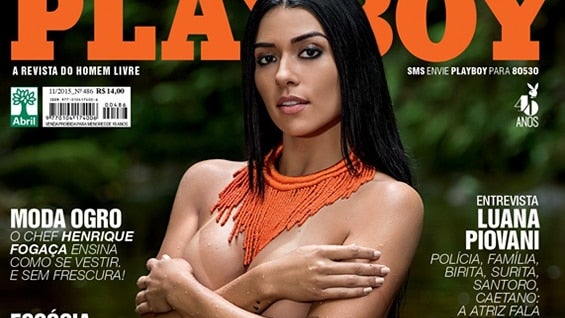 Cintia Vallentim, portada de Playboy Brasil en noviembre. Foto: Facebook.
