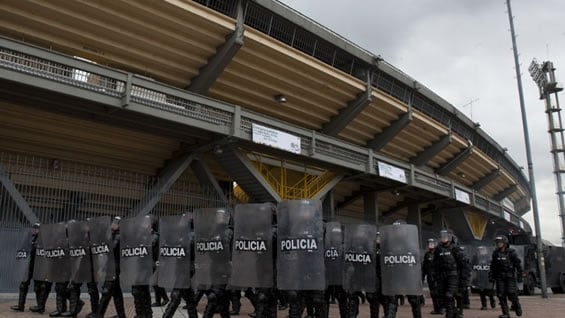 El Campín tendrá 3.000 policías distribuidos en tres anillos de seguridad. AFP