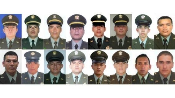 Estos son los policías fallecidos. Fotos: Policía Nacional