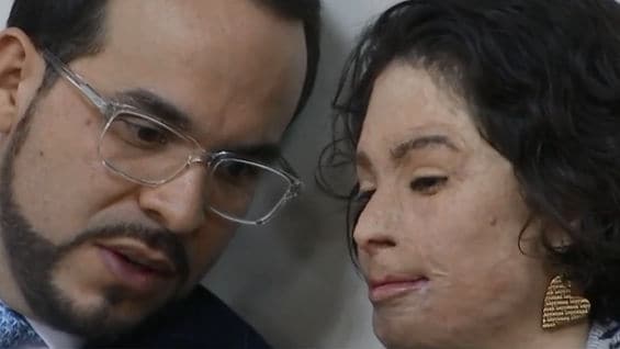 Natalia Ponce y su abogado.