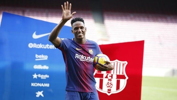 Foto: Yerry Mina, defensa colombiano, nuevo jugador del Barcelona de España / @FCBarcelona