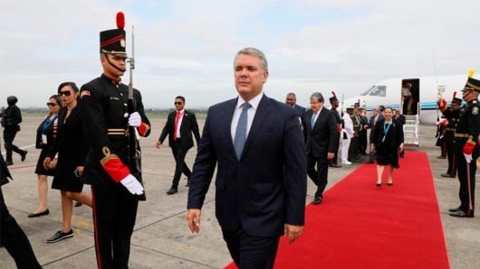 Presidente Iván Duque llega a Panamá. Foto: Oficial.