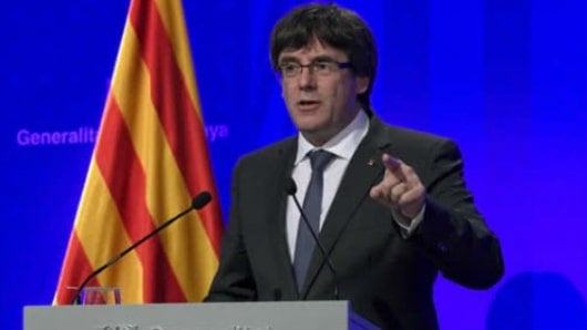Carles Puigdemont, presidente de la Generalitat de Cataluña. Foto: LLUIS GENE / AFP