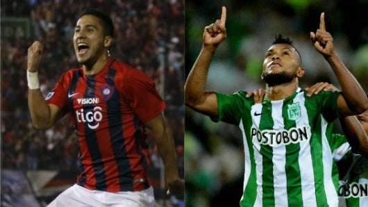 Cecilio Domínguez y Miguel Borja, goleadores de sus respectivos equipos. Foto Agencia EFE