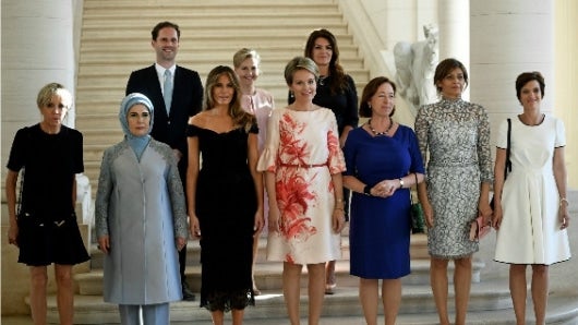 Esposo, primer ministro, Luxemburgo, roba, atención, foto, primeras damas,