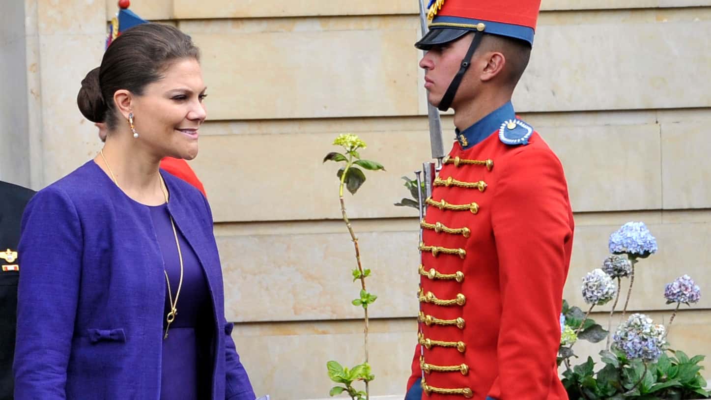 Princensa Victoria de Suecia en Bogotá. Foto: AFP.