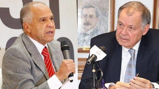 El ministro de Justicia, Alfonso Gómez Méndez, y el procurador, Alejandro Ordóñez. Foto: oficial