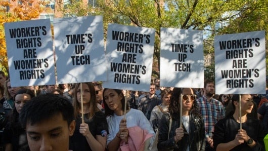 Centenares de trabajadores de Google clamaron "basta ya". Foto: AFP
