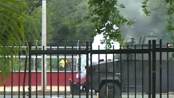 Protestas en las afueras de la Universidad del Valle. Foto:Tomada de NoticiasRCN