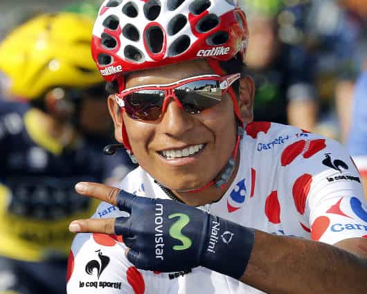 Nairo Quintana, ciclista colombiano del equipo Movistar.AFP