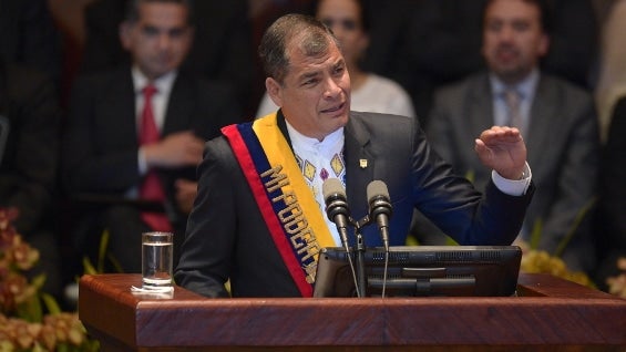 Rafael Correa, presidente de Ecuador. Foto: AFP