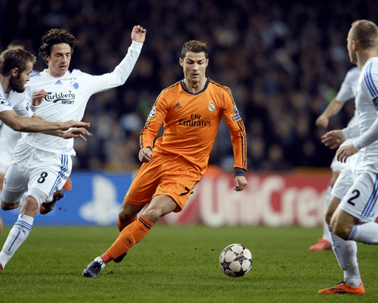 Cristiano batió con nueve, el récord de tantos marcados en una fase de grupos de Liga Champions. AFP
