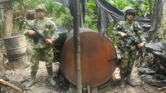 El sitio, fue desmantelado y los elementos destruidos de forma controlada. Foto Ejército Nacional