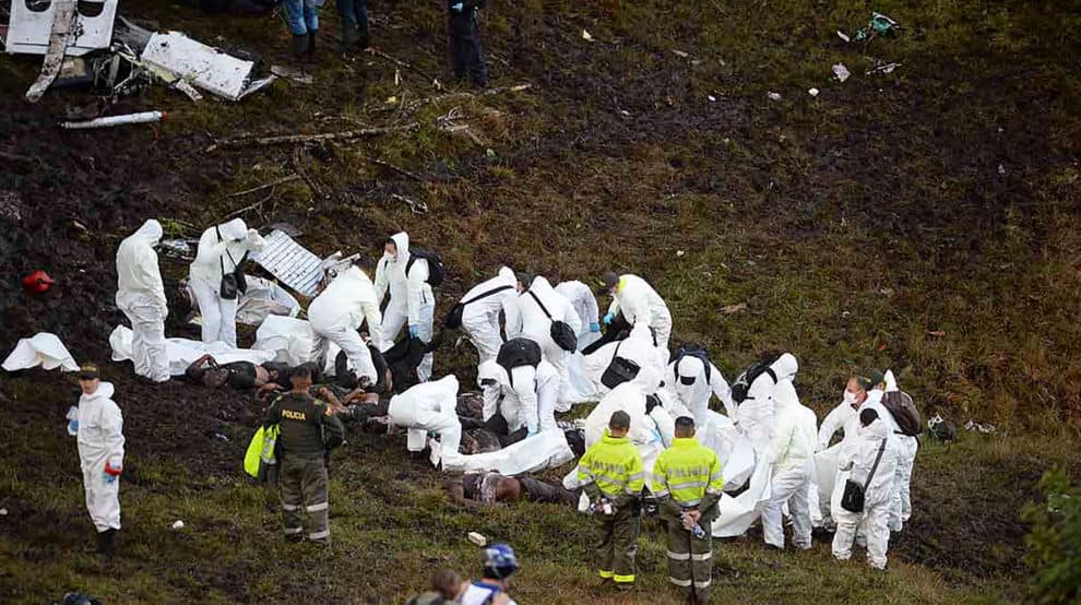 La zona donde se estrelló el avión. Foto: AFP