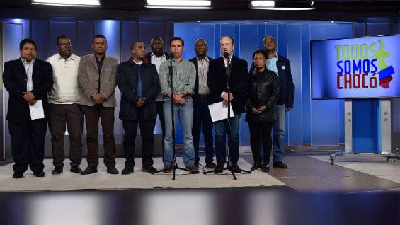 El Secretario General de la Presidencia, Luis Guillermo Vélez, anunció que el Gobernador del Chocó y el Alcalde de Quibdó socializarán con la comunidad los acuerdos logrados tras dos días de trabajo en la Casa de Nariño. Foto SIG