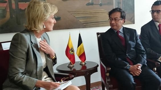 Princesa Astrid de Bélgica en reunión con el alcalde Petro. Foto: Embajada de Bélgica