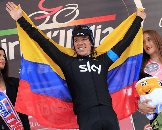 Rigoberto Urán, subcampeón del Giro de Italia 2013. Foto: AFP