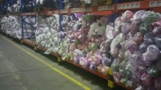 Parte de la tela decomisada.