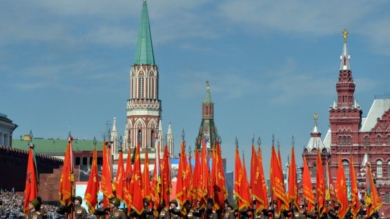 Desfile miliar en Moscú. Foto: AFP