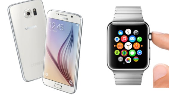 Samsung Galaxy S6 y iWatch.