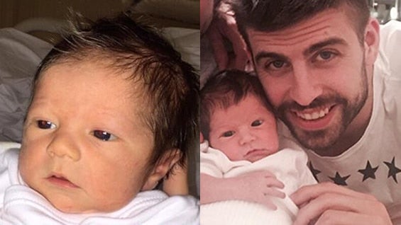 Gerard Piqué y su segundo hijo, Sasha. Fotos: Unicef