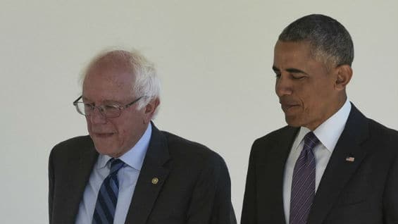 Bernie Sander se reunió este jueves con Barack Obama. Foto AFP