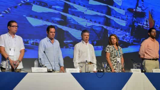 Presidente Santos en la clausura de la reunión anual de Asobancaria. Foto: oficial.