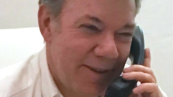 El presidente Juan Manuel Santos hablando con su homólogo estadounidense, Donald Trump. Foto: SIG