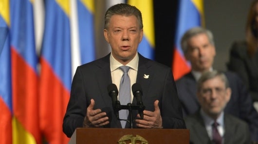 En 35 minutos de discurso, Santos explicó en qué va a enfocar sus esfuerzos. Foto. EFE