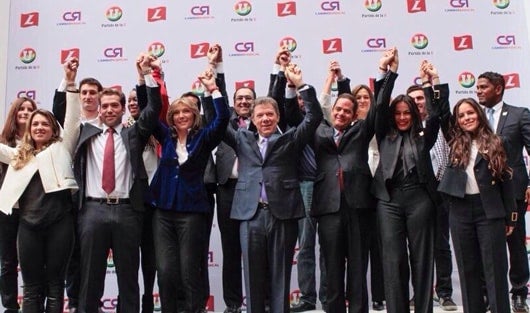 Juan Manuel Santos, presidente de Colombia, luego de la inscripción de su candidatura. Foto: @JuanManSantos.