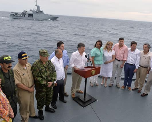 El presidente Juan Manuel Santos llegó a San Andrés. Foto: Oficial