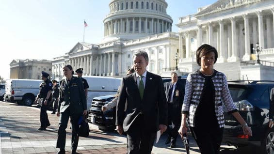 El presidente Juan Manuel Santos en Washington. Foto: Oficial