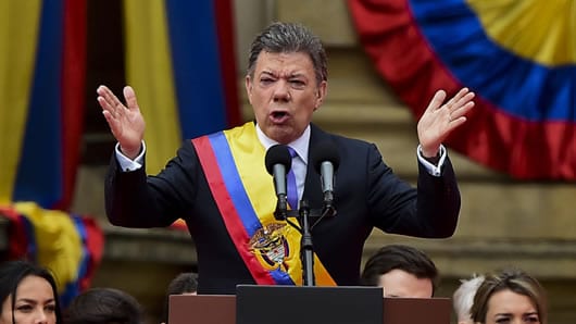 El presidente Juan Manuel Santos. Foto: AFP.